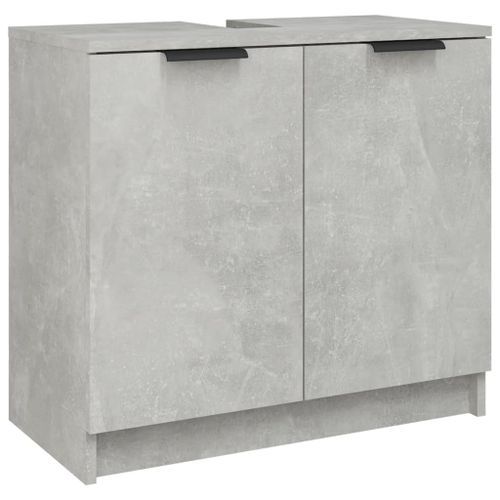 Armoire de bain Gris béton 64,5x33,5x59 cm Bois d'ingénierie - Photo n°2; ?>