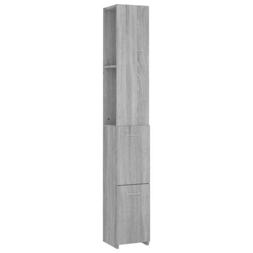 Armoire de bain sonoma gris 25x26,5x170 cm bois d'ingénierie - Photo n°2; ?>