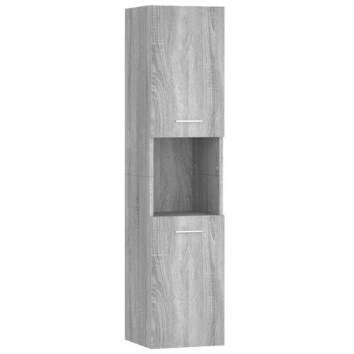 Armoire de bain Sonoma gris 30x30x130 cm Bois d'ingénierie - Photo n°2; ?>