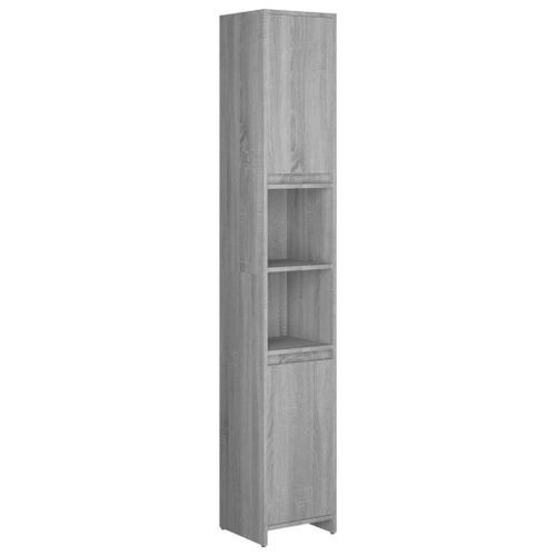 Armoire de bain Sonoma gris 30x30x183,5 cm Bois d'ingénierie - Photo n°2; ?>