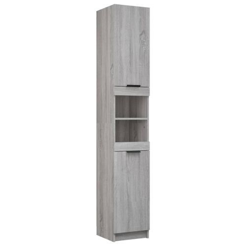 Armoire de bain Sonoma gris 32x34x188,5 cm Bois d'ingénierie - Photo n°2; ?>