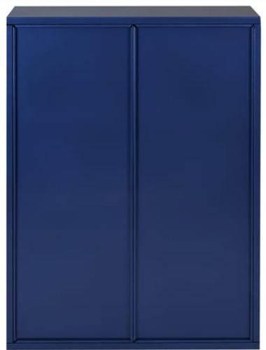 Armoire de bureau 2 portes métal bleu nuit nacré Pucy - Photo n°2; ?>