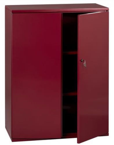 Armoire de bureau 2 portes métal rouge nacré Pucy - Photo n°3; ?>