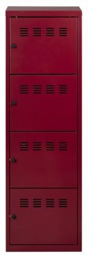 Armoire de bureau 4 portes métal rouge nacré Ebano - Photo n°3; ?>
