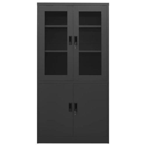 Armoire de bureau Anthracite 90x40x180 cm Acier - Photo n°2; ?>