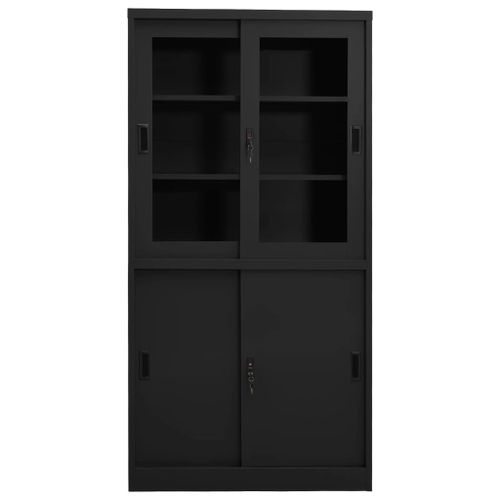 Armoire de bureau et porte coulissante Anthracite 90x40x180 cm 2 - Photo n°2; ?>