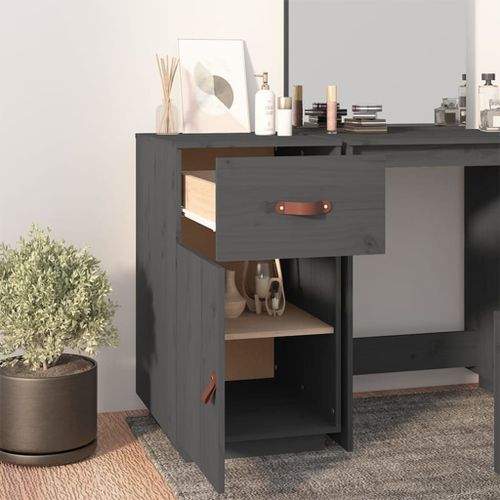 Armoire de bureau Gris 40x50x75 cm Bois massif de pin - Photo n°3; ?>