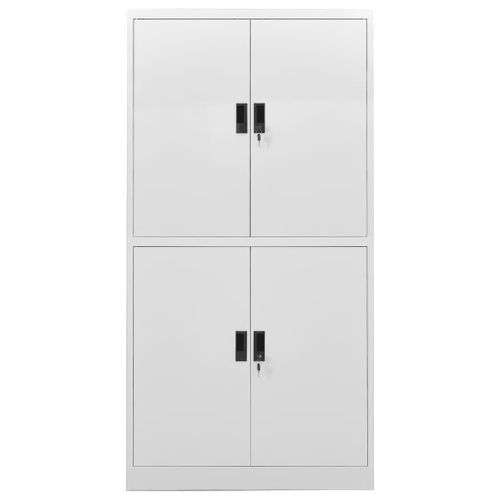 Armoire de bureau Gris clair 90x40x180 cm Acier 4 - Photo n°2; ?>