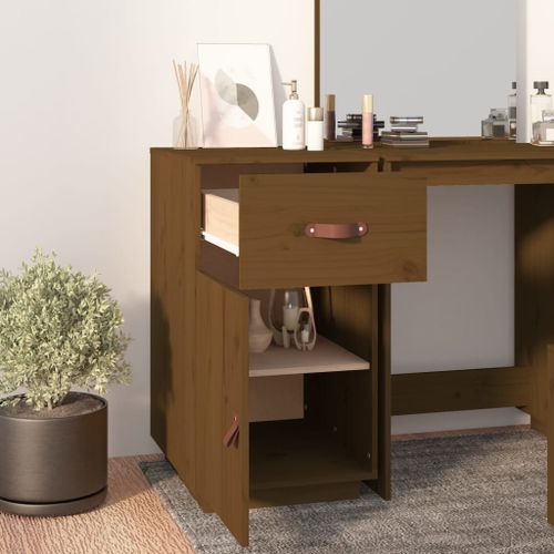 Armoire de bureau Marron miel 40x50x75 cm Bois massif de pin - Photo n°3; ?>