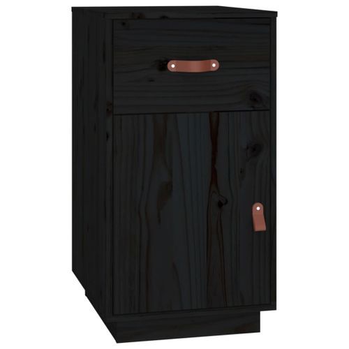 Armoire de bureau Noir 40x50x75 cm Bois massif de pin - Photo n°2; ?>