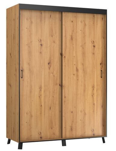 Armoire de chambre à 2 ou 3 portes coulissantes bois clair artisan Barko - 4 tailles - Photo n°3; ?>