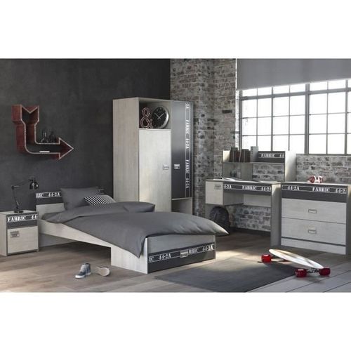Armoire De Chambre Style Industriel Gris Loft Et Gris Ombre - L 101 Cm 11 Armoire de chambre style industriel gris loft et gris ombre - L 101 cm - Photo n°3; ?>