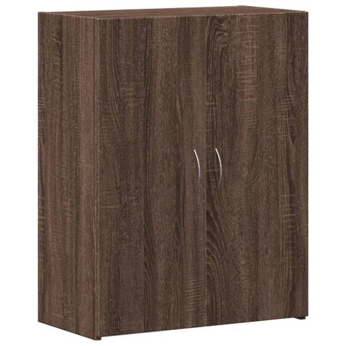 Armoire de classement chêne marron bois d'ingénierie - Photo n°2; ?>