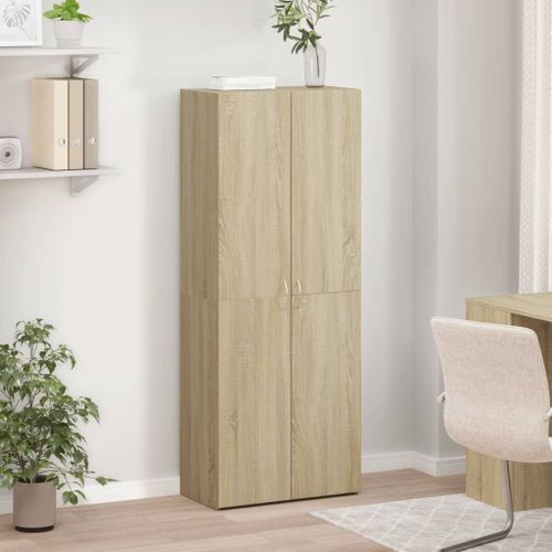 Armoire de classement chêne sonoma 60x32x153 cm bois ingénierie - Photo n°3; ?>