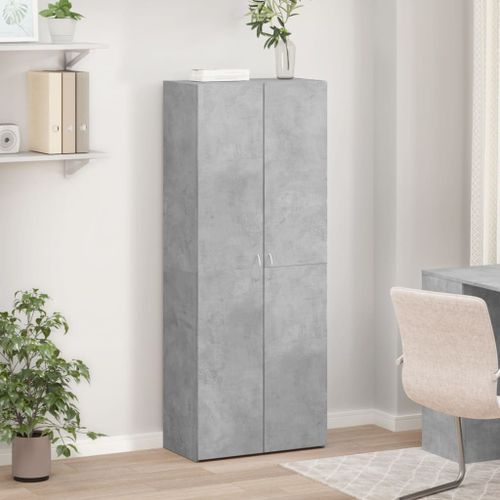 Armoire de classement gris béton 60x32x153 cm bois d'ingénierie - Photo n°3; ?>