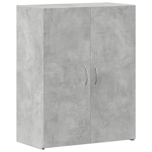 Armoire de classement gris béton bois d'ingénierie - Photo n°2; ?>