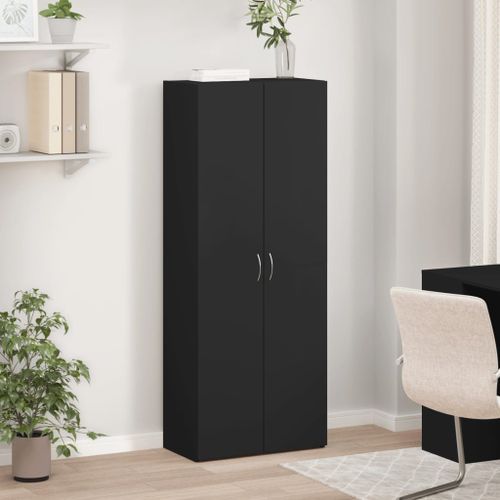 Armoire de classement noir 60x32x153 cm bois d'ingénierie - Photo n°3; ?>