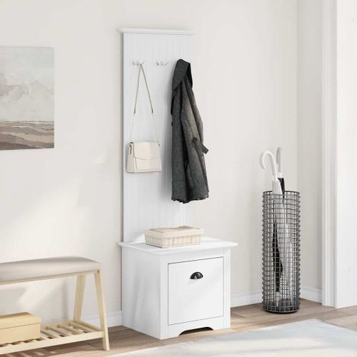 Armoire de couloir avec crochets BODO blanc 50x40x157 cm - Photo n°3; ?>