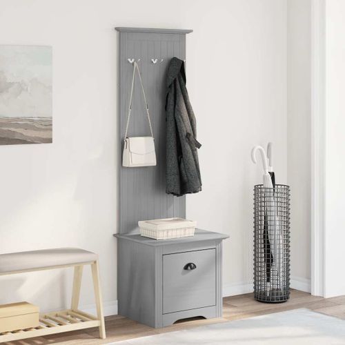 Armoire de couloir avec crochets BODO gris 50x40x157 cm - Photo n°3; ?>