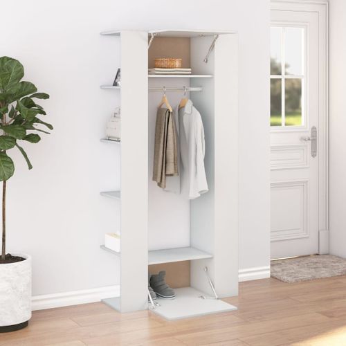 Armoire de couloir Blanc 97,5x37x99 cm Bois d'ingénierie - Photo n°3; ?>