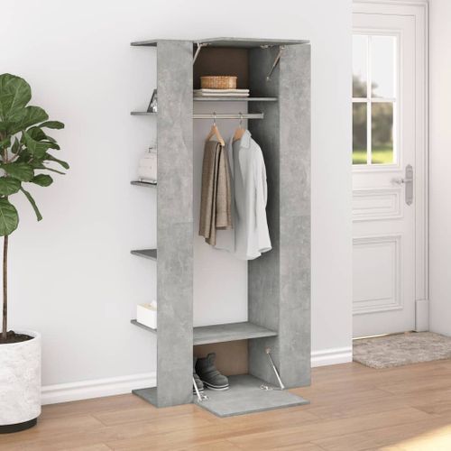 Armoire de couloir Gris béton 97,5x37x99 cm Bois d'ingénierie - Photo n°3; ?>