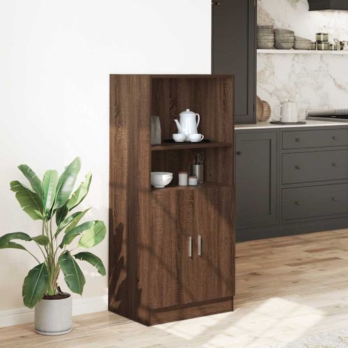 Armoire de cuisine chêne marron 57x41,5x131,5cm bois ingénierie - Photo n°3; ?>