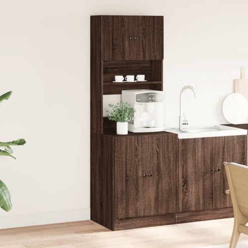 Armoire de cuisine chêne marron 60x50x180 cm bois d’ingénierie - Photo n°3; ?>