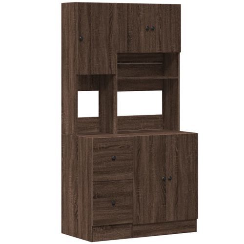 Armoire de cuisine chêne marron 95x50x180 cm bois d’ingénierie - Photo n°2; ?>