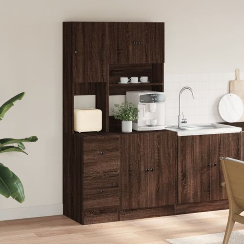 Armoire de cuisine chêne marron 95x50x180 cm bois d’ingénierie - Photo n°3; ?>