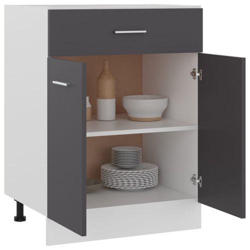 Armoire de cuisine Gris 60x46x81,5 cm - Photo n°3; ?>