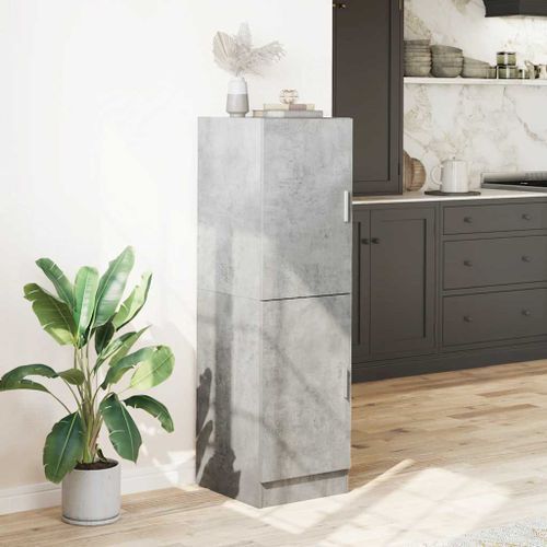 Armoire de cuisine gris béton 38x41,5x131,5 cm bois ingénierie - Photo n°3; ?>