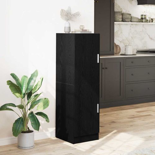 Armoire de cuisine noir 38x41,5x131,5 cm bois d'ingénierie - Photo n°3; ?>