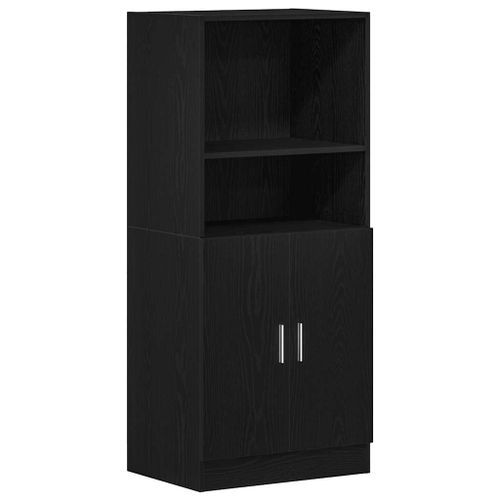 Armoire de cuisine noir 57x41,5x131,5 cm bois d'ingénierie - Photo n°2; ?>