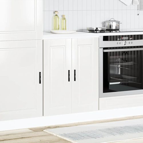 Armoire de cuisine Porto blanc brillant bois ingénierie - Photo n°3; ?>