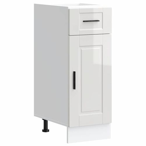 Armoire de cuisine Porto blanc brillant bois ingénierie - Photo n°2; ?>