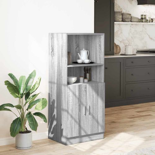 Armoire de cuisine sonoma gris 57x41,5x131,5 cm bois ingénierie - Photo n°3; ?>