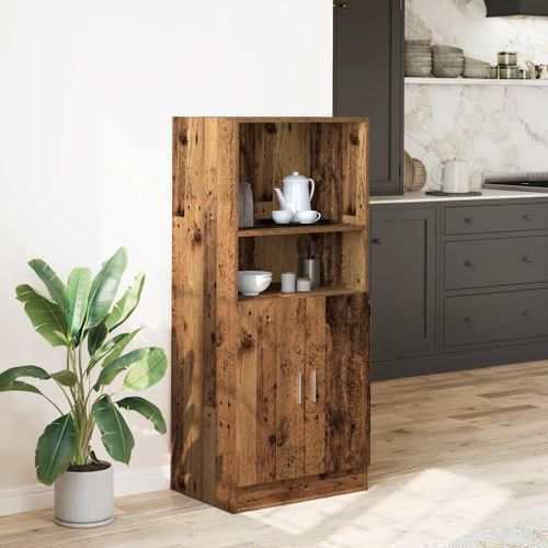 Armoire de cuisine vieux bois 57x41,5x131,5 cm bois ingénierie - Photo n°3; ?>