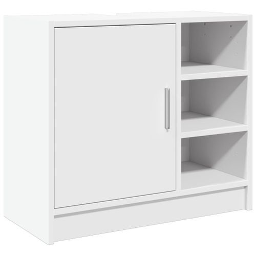 Armoire de lavabo blanc 63x29x55 cm bois d'ingénierie - Photo n°2; ?>