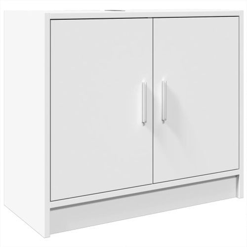 Armoire de lavabo blanc 63x29x55 cm bois d'ingénierie - Photo n°2; ?>