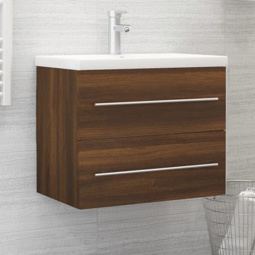 Armoire de lavabo Chêne marron 60x38,5x48 cm Bois d'ingénierie - Photo n°2; ?>