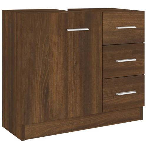 Armoire de lavabo Chêne marron 63x30x54 cm Bois d'ingénierie - Photo n°2; ?>