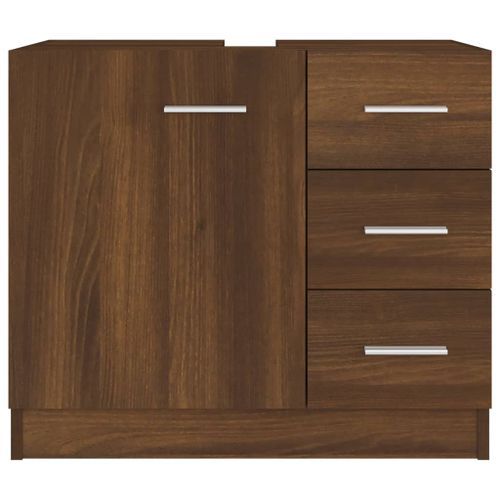 Armoire de lavabo Chêne marron 63x30x54 cm Bois d'ingénierie - Photo n°3; ?>