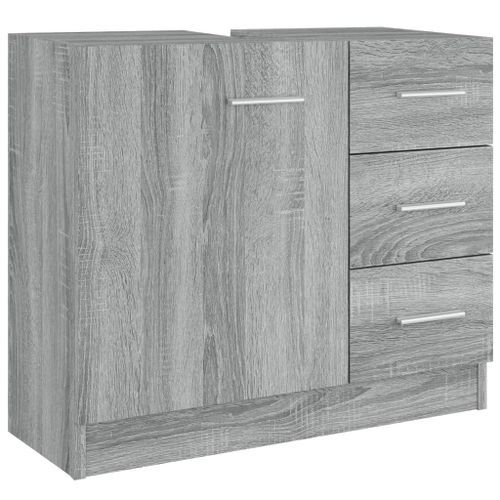 Armoire de lavabo Sonoma gris 63x30x54 cm Bois d'ingénierie - Photo n°2; ?>