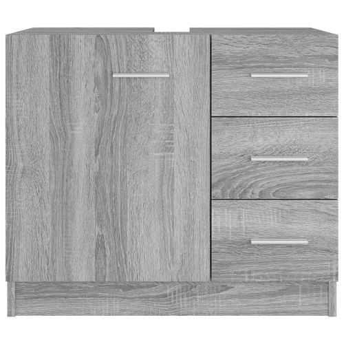 Armoire de lavabo Sonoma gris 63x30x54 cm Bois d'ingénierie - Photo n°3; ?>