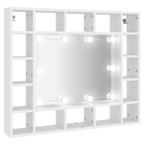 Armoire de miroir avec LED Blanc 91x15x76,5 cm - Photo n°2; ?>