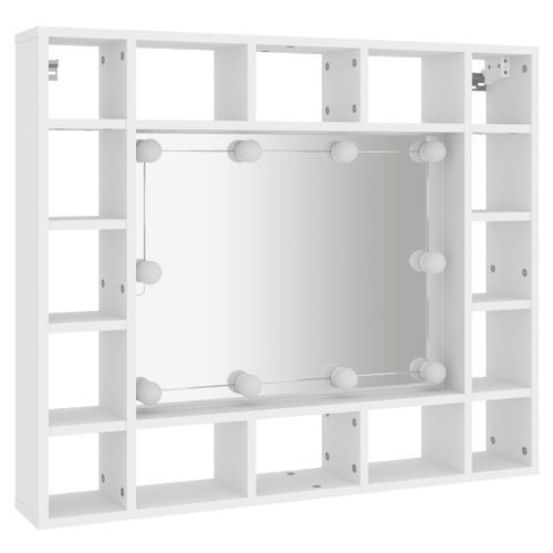 Armoire de miroir avec LED Blanc 91x15x76,5 cm - Photo n°3; ?>