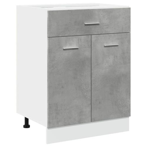 Armoire de plancher à tiroir Gris béton 60x46x81,5 cm - Photo n°2; ?>