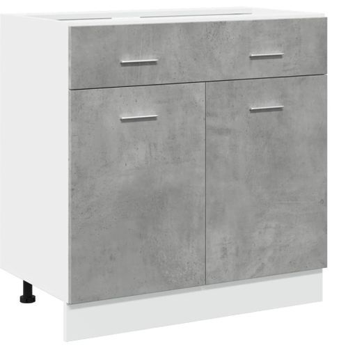 Armoire de plancher à tiroir Gris béton 80x46x81,5 cm - Photo n°2; ?>