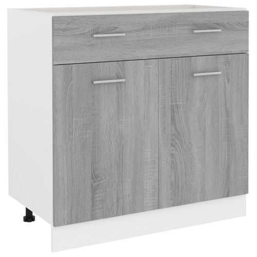 Armoire de plancher à tiroir Sonoma gris 80x46x81,5 cm - Photo n°2; ?>