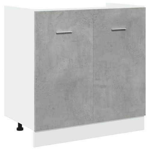 Armoire de plancher d'évier gris béton 80x46x81,5 cm - Photo n°2; ?>